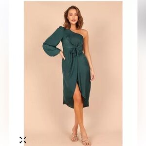 Petal & Pup One-Shoulder Teal Dress